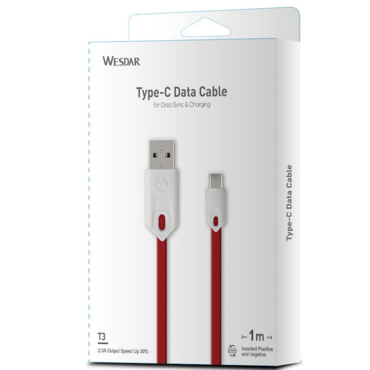 کابل شارژ وسدار مدل T3 - USB type C